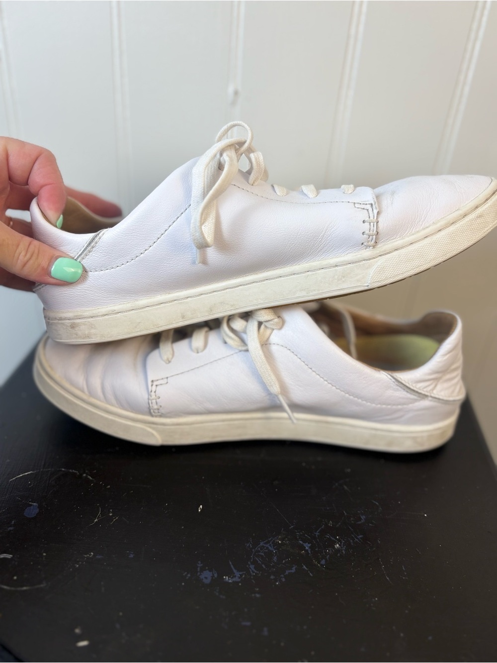 Olukai Pehuea Li Ili White Leather Sneakers Minimal Coastal Casual EU 39 W9 - Picture 9 of 11